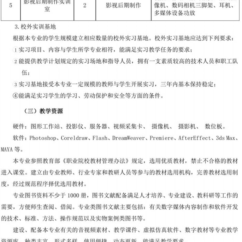数字媒体技术应用专业人才培养方案